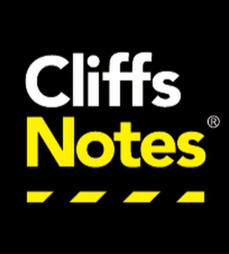 The image features a logo with a simple design. It includes the word "Cliffs" in a bold, sans-serif typeface. Below "Cliffs," the word "Notes" is written in a slightly smaller font size, also in a sans-serif typeface. A line of red dashes runs horizontally above and below the text. The background of the image is a solid white.