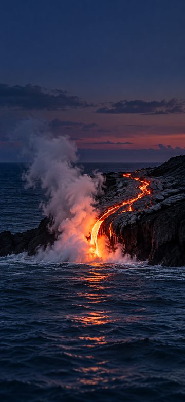 Lava Meets The Sea At Dusk, light lock screen