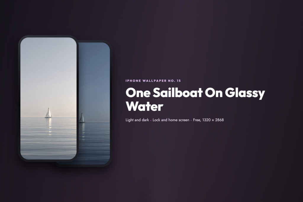 One Sailboat On Glassy Water, share card