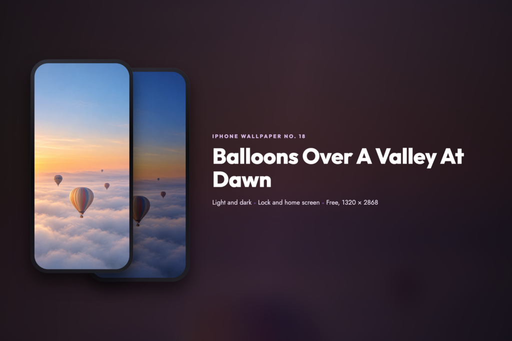 Balloons Over A Valley At Dawn, share card