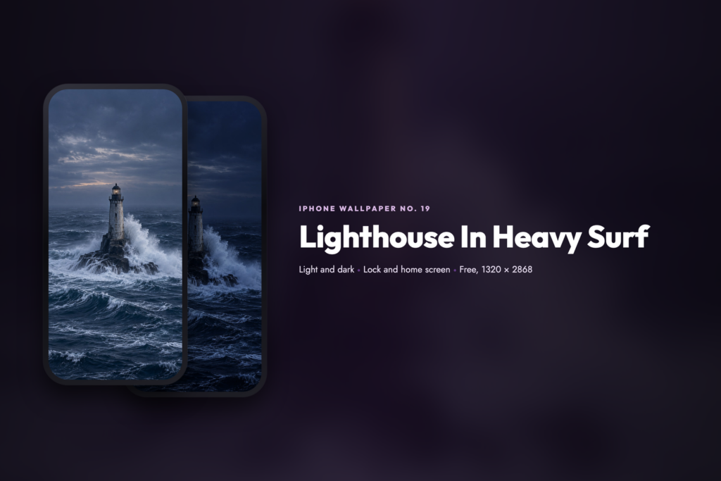 Lighthouse In Heavy Surf, share card