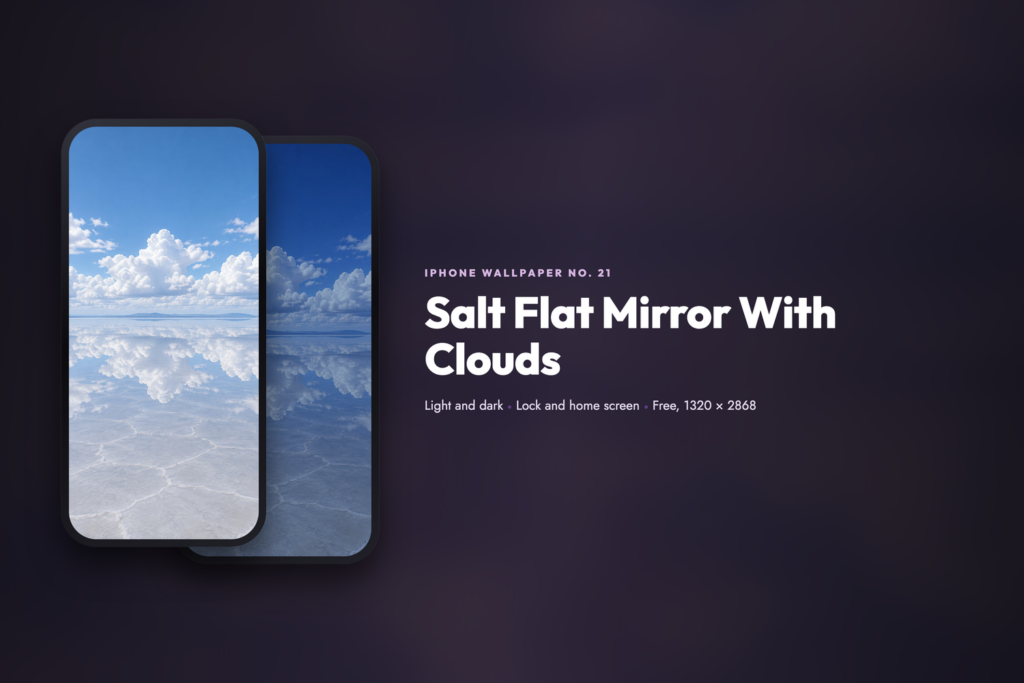 Salt Flat Mirror With Clouds, share card