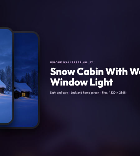 iPhone Wallpaper No. 27: Snow Cabin With Warm Window Light
