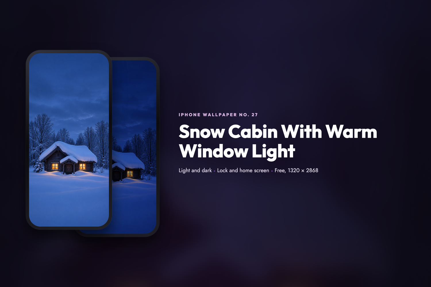 Seer Label iPhone Wallpaper No. 27: Snow Cabin With Warm Window Light - SeerOfSouls