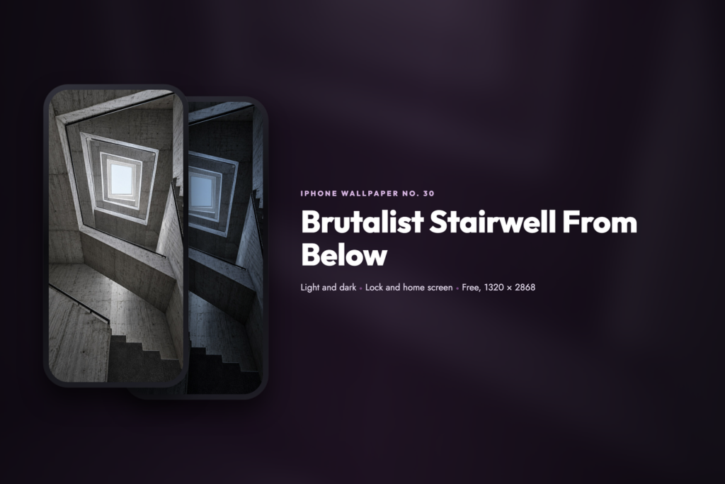 Seer Label iPhone Wallpaper No. 30: Brutalist Stairwell From Below - SeerOfSouls