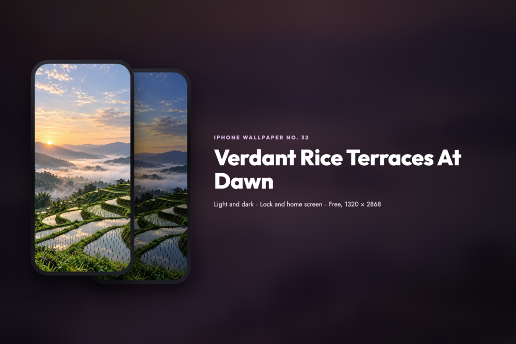 Verdant Rice Terraces At Dawn, share card