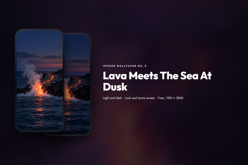 Lava Meets The Sea At Dusk, share card