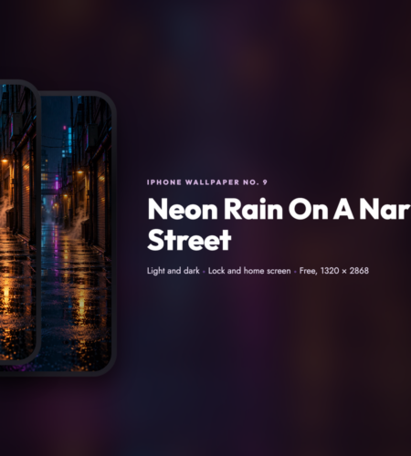 iPhone Wallpaper No. 9: Neon Rain On A Narrow Street